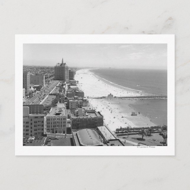 Long Beach, California Coastline and Beach Postcard (Front)