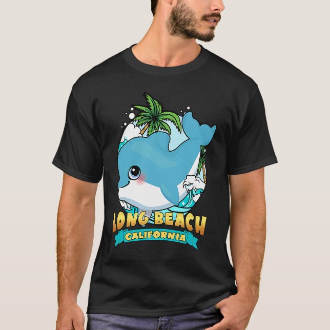 LONG BEACH CALIFORNIA Cute Baby Dolphin Souvenir T-Shirt (Front)