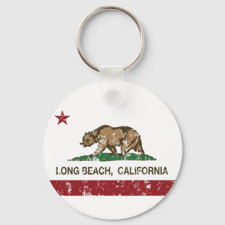 Long Beach California Republic Flag Key Ring