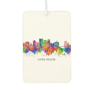 Long Beach California Skyline Car Air Freshener