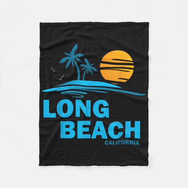 Long Beach California Souvenir  Fleece Blanket (Front)