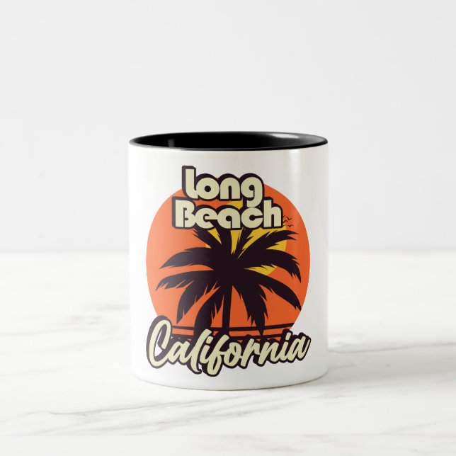 Long Beach California Two-Tone Coffee Mug (Center)