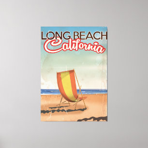 Long Beach California vintage travel poster Canvas Print