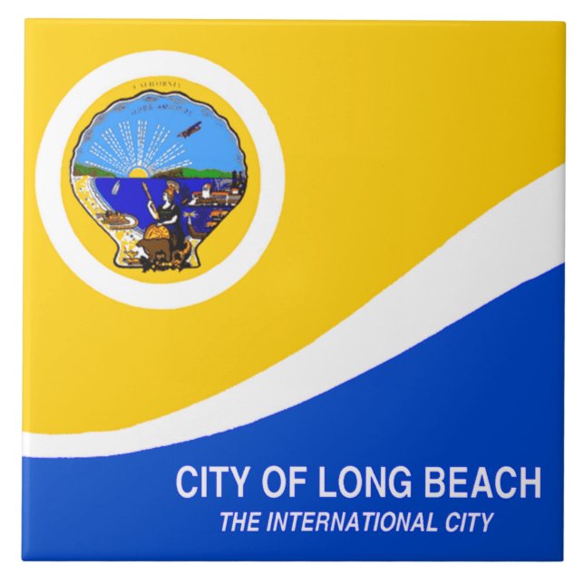 Long Beach city flag Tile (Front)