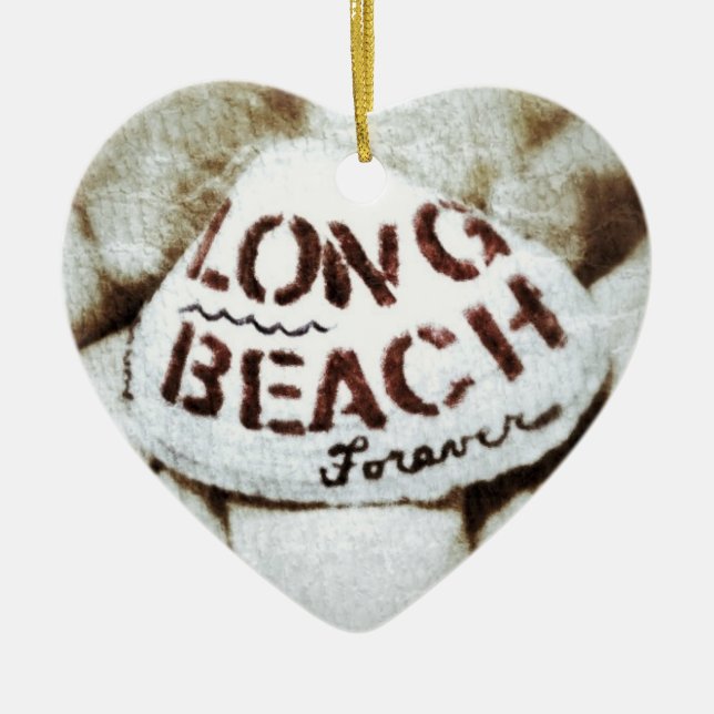 Long Beach Forever. Ceramic Tree Decoration (Front)