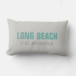 Long Beach Grey California Throw Pillow