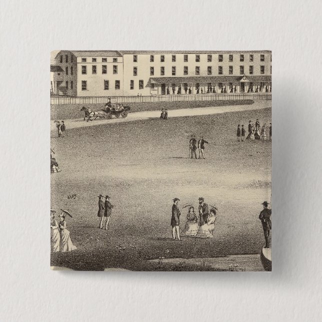 Long Beach House, Long Beach, NJ 15 Cm Square Badge (Front)