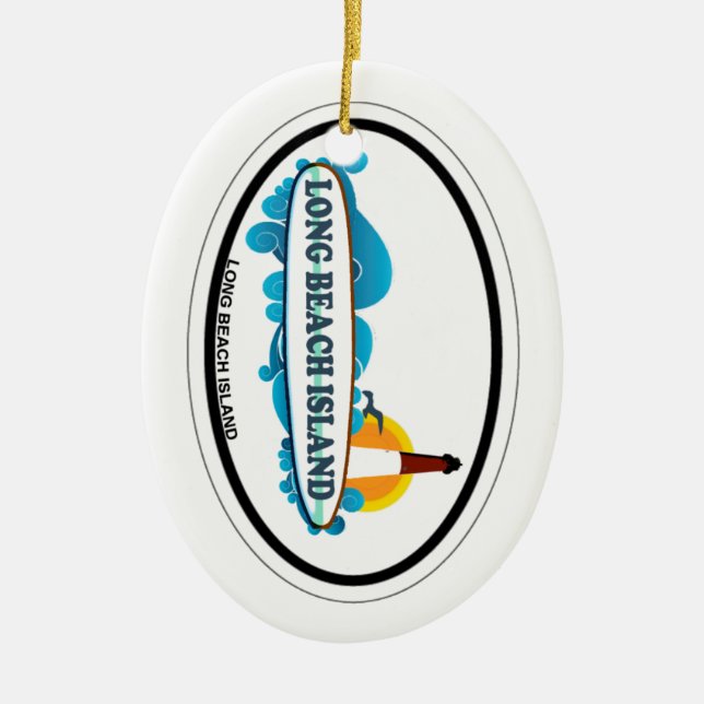 Long Beach Island. Ceramic Tree Decoration (Front)