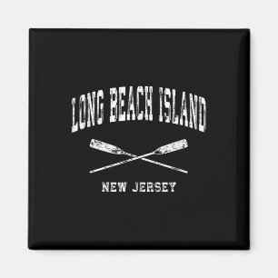Long Beach Island New Jersey Vintage Nautical Cros Magnet