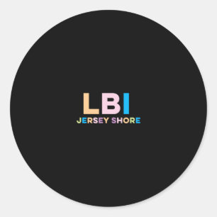 Long Beach Island Nj Colorful Vacation Classic Round Sticker