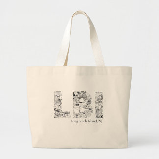 Long Beach Island NJ Illustration Beach Tote Bag