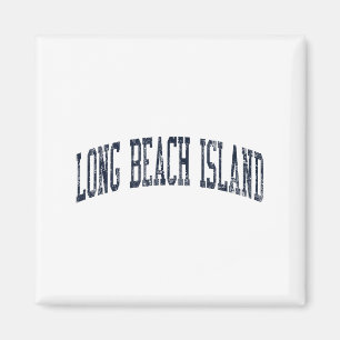 Long Beach Island Nj Jn2 Vintage Athletic Blue Des Magnet