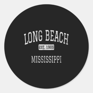 Long Beach Mississippi Ms Vintage Classic Round Sticker