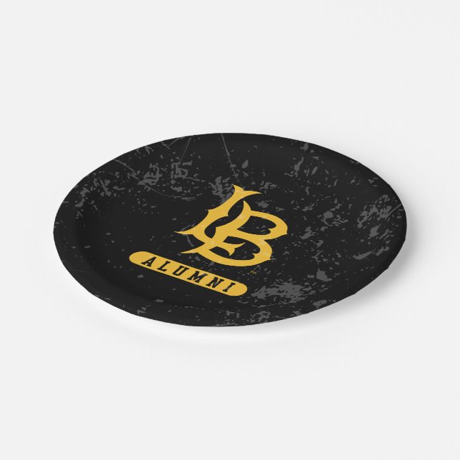 Long Beach State Alumni Distressed Paper Plate (Angled)