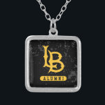 Long Beach State Alumni Distressed Silver Plated Necklace<br><div class="desc">Check out these California State University Long Beach designs! Show off your California State Pride with these new University products. These make the perfect gifts for the Long Beach student, alumni, family, friend or fan in your life. All of these Zazzle products are customizable with your name, class year, or...</div>
