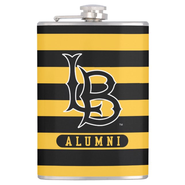 Long Beach State Alumni Stripes Hip Flask (Front)