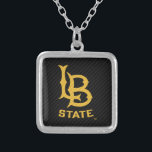Long Beach State Carbon Fiber Silver Plated Necklace<br><div class="desc">Check out these California State University Long Beach designs! Show off your California State Pride with these new University products. These make the perfect gifts for the Long Beach student, alumni, family, friend or fan in your life. All of these Zazzle products are customizable with your name, class year, or...</div>