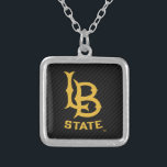 Long Beach State Carbon Fiber Silver Plated Necklace<br><div class="desc">Check out these California State University Long Beach designs! Show off your California State Pride with these new University products. These make the perfect gifts for the Long Beach student, alumni, family, friend or fan in your life. All of these Zazzle products are customizable with your name, class year, or...</div>