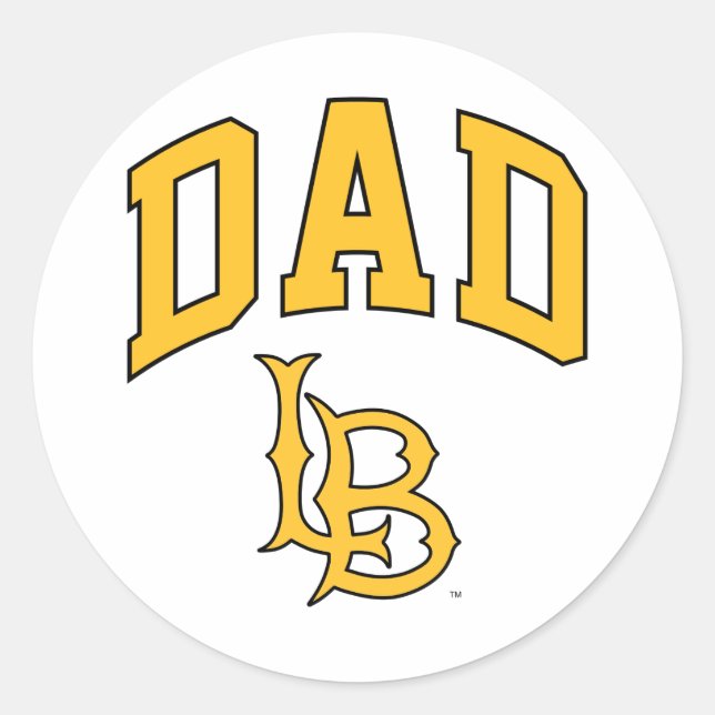 Long Beach State Dad Classic Round Sticker (Front)