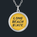 Long Beach State Wordmark Distressed Silver Plated Necklace<br><div class="desc">Check out these California State University Long Beach designs! Show off your California State Pride with these new University products. These make the perfect gifts for the Long Beach student, alumni, family, friend or fan in your life. All of these Zazzle products are customizable with your name, class year, or...</div>