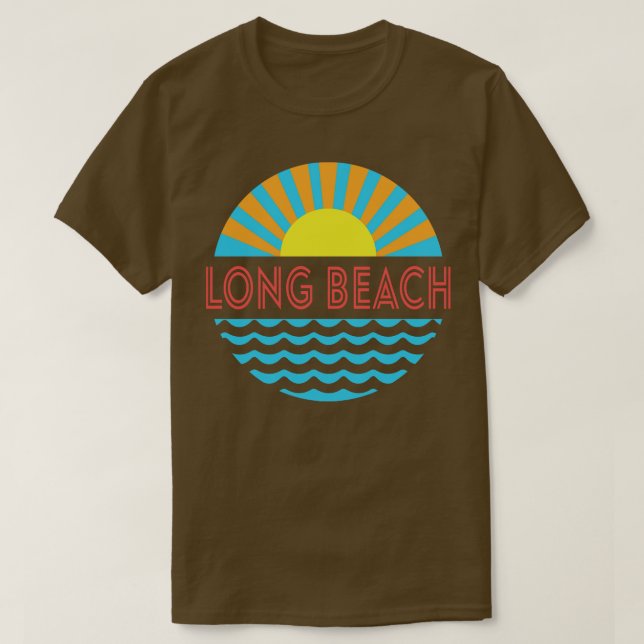 Long Beach Sun And Waves T-Shirt (Design Front)