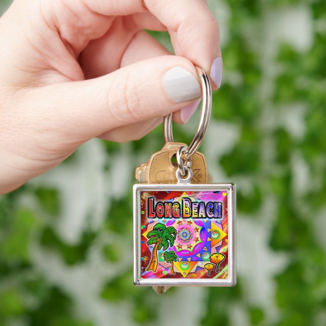 Long Beach Tropical Friends Keychain (Hand)