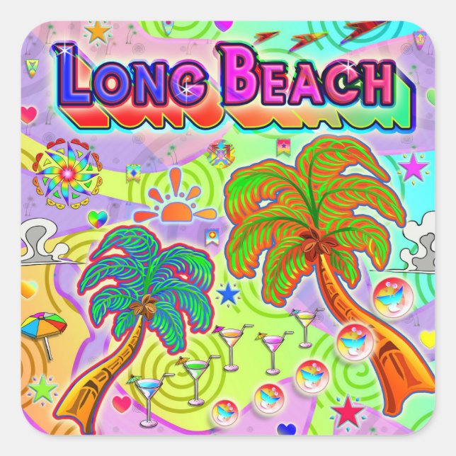 Long Beach Vacation Target Sticker (Front)