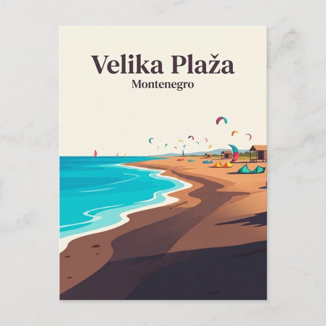 Long Beach (Velika Plaža) Montenegro Postcard (Front)