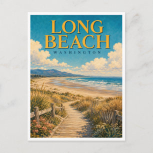 Long Beach Washington Boardwalk GeoSaga Postcard