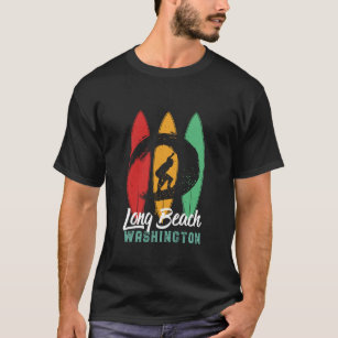 Long Beach Washington Vintage Retro Surfing T-Shirt