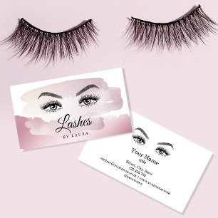 Long Beautiful Lashes Eyes and Brows Hand drawn Bu Business Card