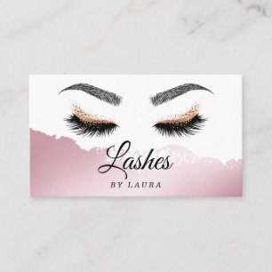 Long Beautiful Lashes Eyes and Brows Hand drawn Business Card