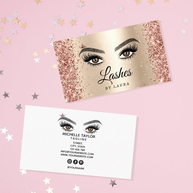 Long Beautiful Lashes Eyes and Brows Hand drawn Business Card (Creator Uploaded)