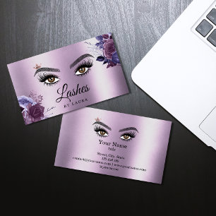 Long Beautiful Lashes Eyes  Brows Vintage floral Business Card