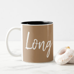 Long Black coffee lovers typography Two-Tone Coffee Mug