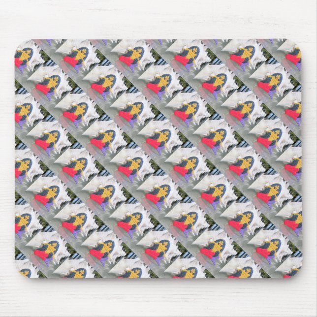 long black hair mermaids sitting mousepad (Front)