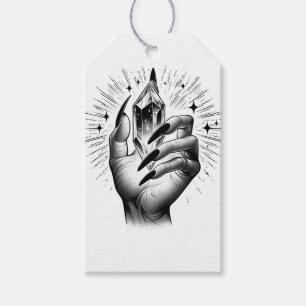 Long Black Nails & Crystal Energy Magic Vintage Gift Tags
