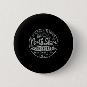 Long Board North Shore Surf Vintage Hawaii Beach 6 Cm Round Badge
