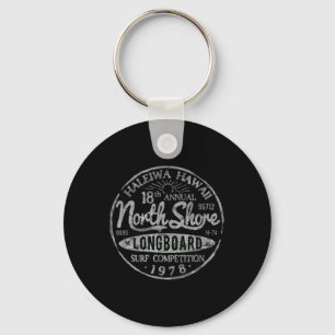 Long Board North Shore Surf Vintage Hawaii Beach  Key Ring