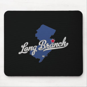 Long Branch New Jersey Nj Map Mouse Pad