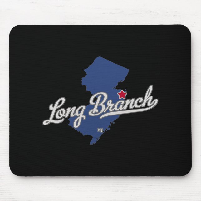 Long Branch New Jersey Nj Map  Mouse Pad (Front)