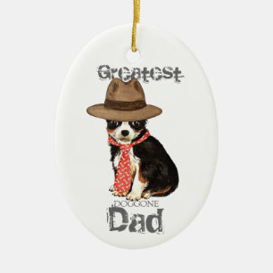 Long Coat Chihuahua Dad Ceramic Ornament