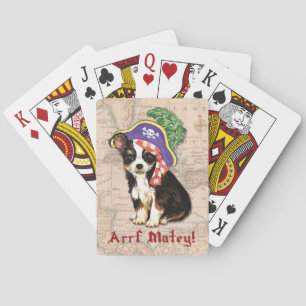 Long Coat Chihuahua Pirate Playing Cards