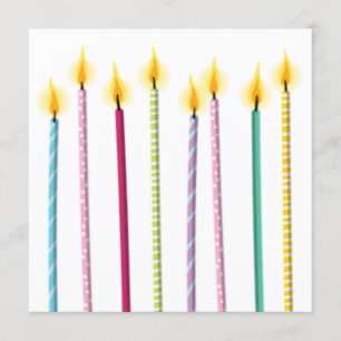 Long Colourful Candles Birthday Template