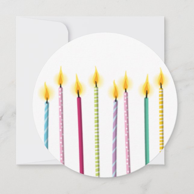 Long Colourful Candles Birthday Template (Front)