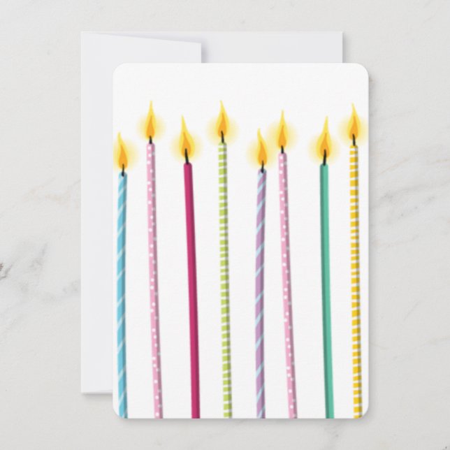 Long Colourful Candles Birthday Template (Front)