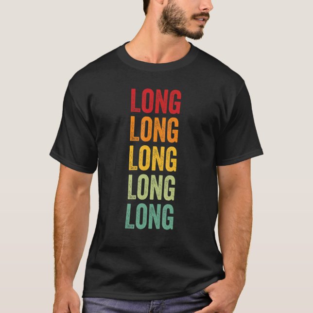 Long County Georgia Rainbow Text Design T-Shirt (Front)