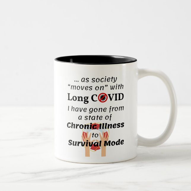 Long COVID - Chronic Illness to Survival Mode Two-Tone Coffee Mug (Right)