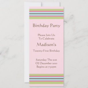 Long Crisp Mod Design Birthday Party Invitation