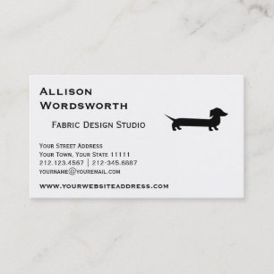 Long Dachshund Funny Drawing Business Card